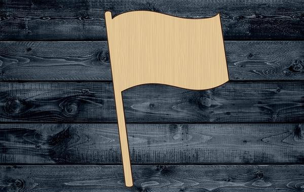 Flag Banner Wood Cutout Shape Silhouette Blank Unpainted Sign 1/4 inch thick