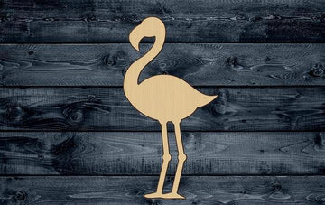 Flamingo Bird Wood Cutout Shape Silhouette Blank Unpainted Sign 1/4 inch thick