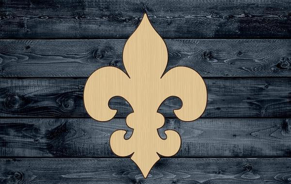 Fleur De Lis Mardi Gras Wood Cutout Shape Silhouette Blank Unpainted Sign 1/4 inch thick