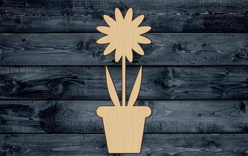 Flower Pot Wood Cutout Shape Silhouette Blank Unpainted Sign 1/4 inch thick