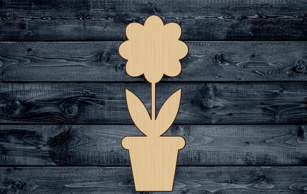 Flower Pot Wood Cutout Shape Silhouette Blank Unpainted Sign 1/4 inch thick
