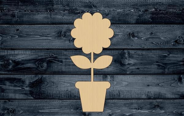 Flower Pot Wood Cutout Shape Silhouette Blank Unpainted Sign 1/4 inch thick