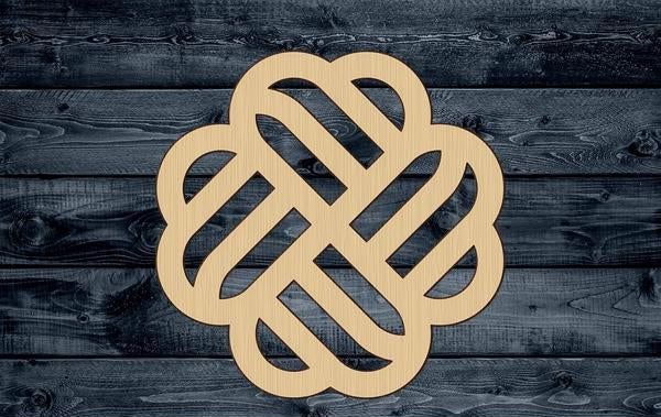 Flower Stylized Celtic Wood Cutout Silhouette Blank Unpainted Sign 1/4 inch thick