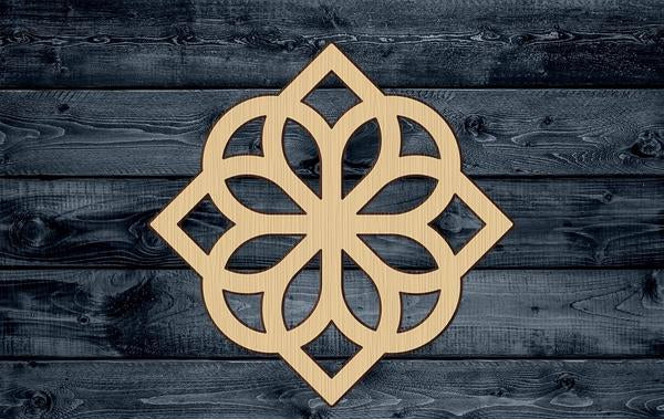 Flower Stylized Celtic Wood Cutout Silhouette Blank Unpainted Sign 1/4 inch thick