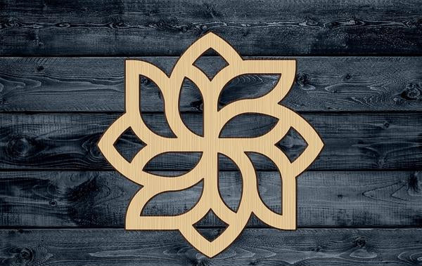 Flower Stylized Celtic Wood Cutout Silhouette Blank Unpainted Sign 1/4 inch thick