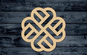 Flower Stylized Celtic Wood Cutout Silhouette Blank Unpainted Sign 1/4 inch thick