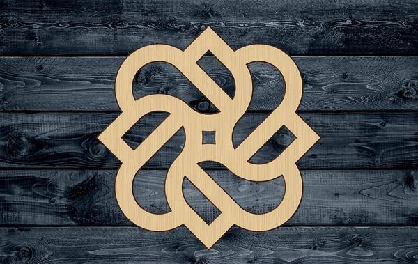 Flower Stylized Celtic Wood Cutout Silhouette Blank Unpainted Sign 1/4 inch thick