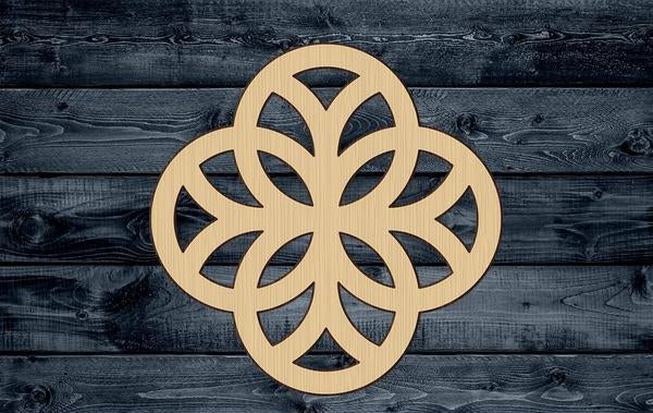 Flower Stylized Celtic Wood Cutout Silhouette Blank Unpainted Sign 1/4 inch thick