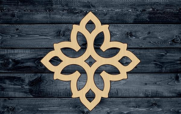 Flower Stylized Celtic Wood Cutout Silhouette Blank Unpainted Sign 1/4 inch thick