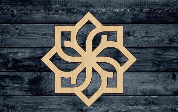 Flower Stylized Celtic Wood Cutout Silhouette Blank Unpainted Sign 1/4 inch thick