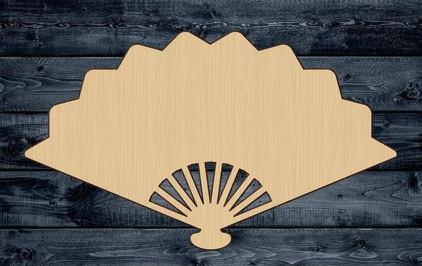 Folding Fan Wood Cutout Unpainted Shape Sign 1/4 inch thick