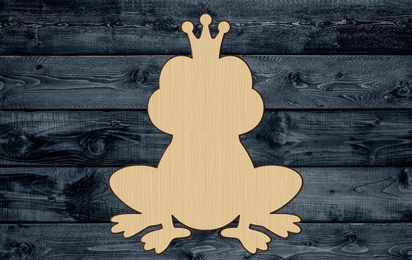 Frog Prince Crown Wood Cutout Shape Silhouette Blank Unpainted Sign 1/4 inch thick