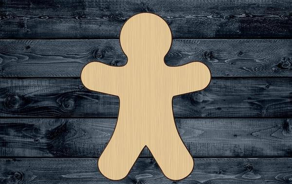 Gingerbread Man Christmas Wood Cutout Shape Silhouette Blank Unpainted Sign 1/4 inch thick