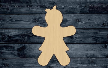 Gingerbread Woman Christmas Wood Cutout Shape Silhouette Blank Unpainted Sign 1/4 inch thick