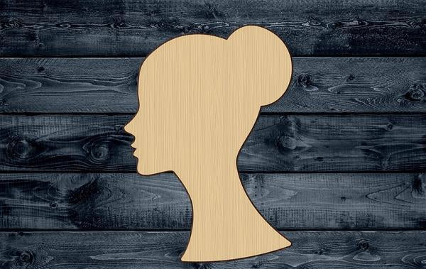Girl Woman Head Wood Cutout Shape Silhouette Blank Unpainted Sign 1/4 inch thick
