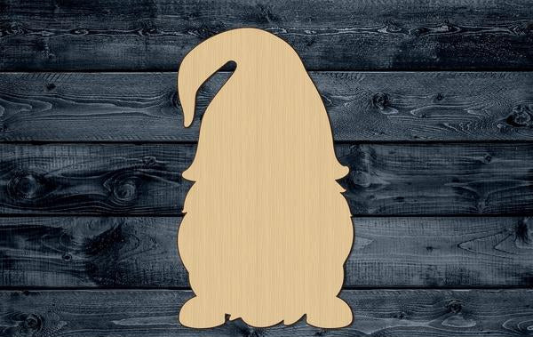 Gnome Garden Beard Elf Wood Cutout Shape Silhouette Blank Unpainted Sign 1/4 inch thick