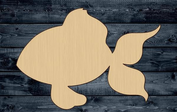 Goldfish Fish Wood Cutout Shape Silhouette Blank Unpainted Sign 1/4 inch thick