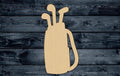 Golf Bag Case Wood Cutout Silhouette Blank Unpainted Sign 1/4 inch thick