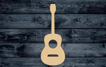 Guitar Music Instrument Shape Silhouette Blank Unpainted Wood Cutout Sign 1/4 inch thick