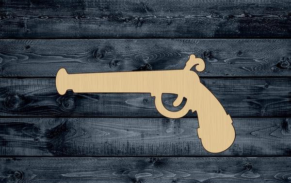 Gun Pirate Weapon Wood Cutout Silhouette Blank Unpainted Sign 1/4 inch thick