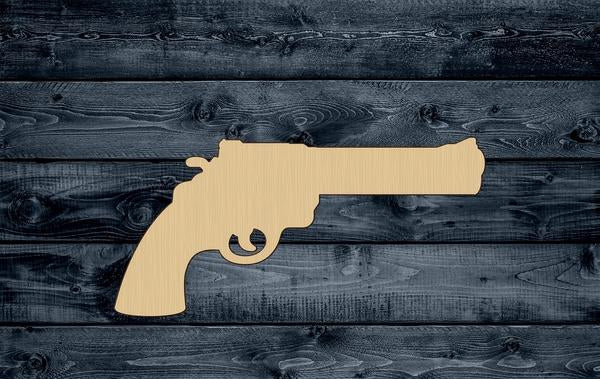Gun Revolver Weapon Wood Cutout Silhouette Blank Unpainted Sign 1/4 inch thick