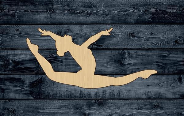 Gymnast Sport Jump Wood Cutout Unpainted Sign 1/4 inch thick