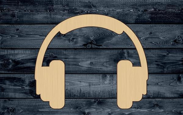 Headphones Music Wood Cutout Shape Silhouette Blank Unpainted Sign 1/4 inch thick