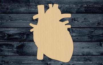 Heart Anatomy Human Wood Cutout Shape Silhouette Blank Unpainted Sign 1/4 inch thick