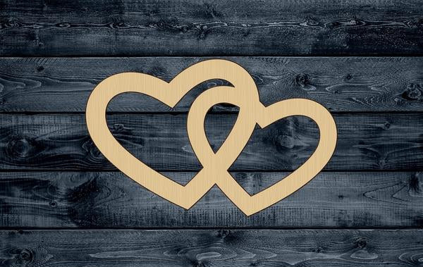 Heart Double Love Wood Cutout Shape Silhouette Blank Unpainted Sign 1/4 inch thick