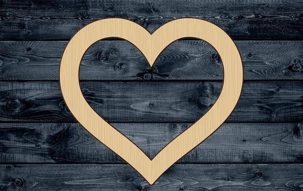 Heart Love Valentine Wood Cutout Contour Silhouette Blank Unpainted Sign 1/4 inch thick