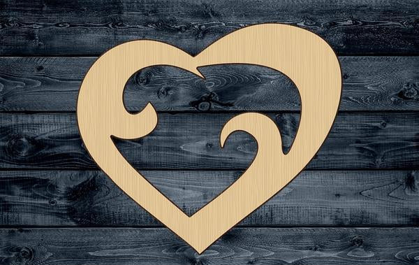 Heart Love Valentinie Wood Cutout Shape Silhouette Blank Unpainted Sign 1/4 inch thick