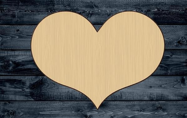 Heart Valentine Shape Silhouette Blank Unpainted Wood Cutout Sign 1/4 inch thick