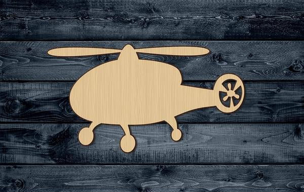Helicopter Chopper Shape Silhouette Blank Unpainted Wood Cutout Sign 1/4 inch thick