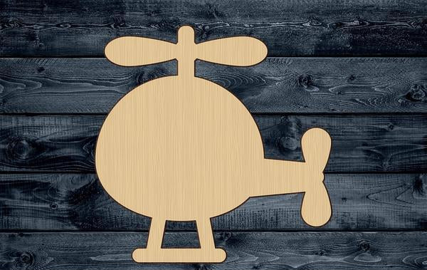 Helicopter Chopper Wood Cutout Silhouette Blank Unpainted Sign 1/4 inch thick