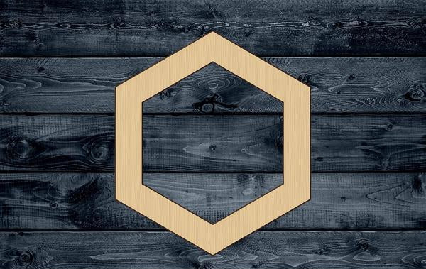 Hexagon Shape Silhouette Blank Unpainted Wood Cutout Sign 1/4 inch thick