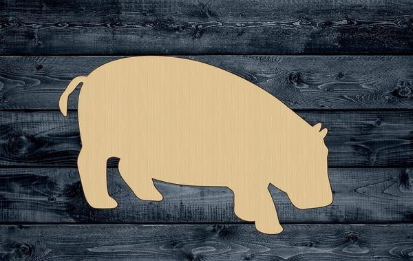 Hippo Baby Jungle Wood Cutout Shape Silhouette Blank Unpainted Sign 1/4 inch thick