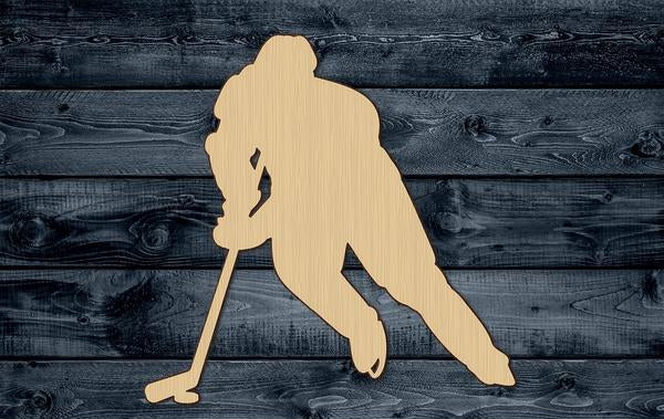Hockey Ice Player Sport Wood Cutout Shape Silhouette Blank Unpainted Sign 1/4 inch thick