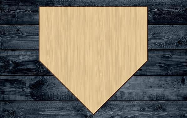 Home Plate Baseball Field Wood Cutout Silhouette Blank Unpainted Sign 1/4 inch thick