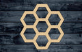 Honeycomb Bee Honey Wood Cutout Shape Silhouette Blank Unpainted Sign 1/4 inch thick