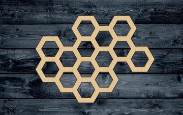 Honeycomb Bee House Wood Cutout Shape Silhouette Blank Unpainted Sign 1/4 inch thick
