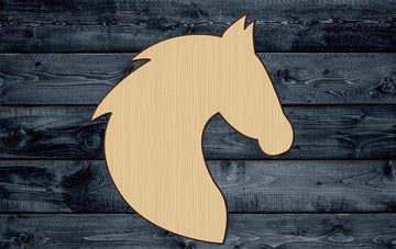 Horse Stallion Animal Head Shape Silhouette Blank Unpainted Wood Cutout 1/4 inch thick