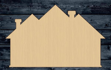 House Condo Home Wood Cutout Shape Silhouette Blank Unpainted Sign 1/4 inch thick