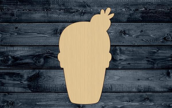 Ice Cream Icecream Wood Cutout Shape Silhouette Blank Unpainted Sign 1/4 inch thick