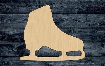 Ice Skate Skating Sports Shape Silhouette Blank Unpainted Wood Cutout Sign 1/4 inch thick
