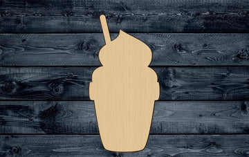 Icecream Ice Cream Dessert Food Shape Blank Unpainted Wood Cutout Sign 1/4 inch thick