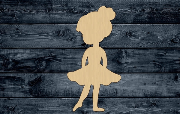 Ballet Ballerina Girl Baby Dancer Tutu Dress Wood Cutout Shape Silhouette Blank Unpainted Sign 1/4 inch thick