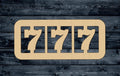 Jackpot Casino Gambling 777 Prize Wood Cutout Shape Contour Unpainted Sign 1/4 inch thick