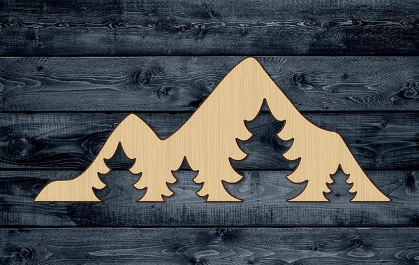 Mountains Pine Tree Peak Landscape Nature Wood Cutout Shape Blank Unpainted Sign 1/4 inch thick