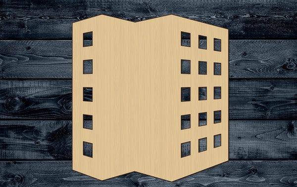 Hotel Motel Building House Wood Cutout Silhouette Blank Unpainted Sign 1/4 inch thick