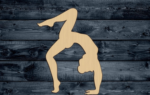 Yoga Woman Girl Pose Gymnast Wood Cutout Shape Silhouette Blank Unpainted Sign 1/4 inch thick